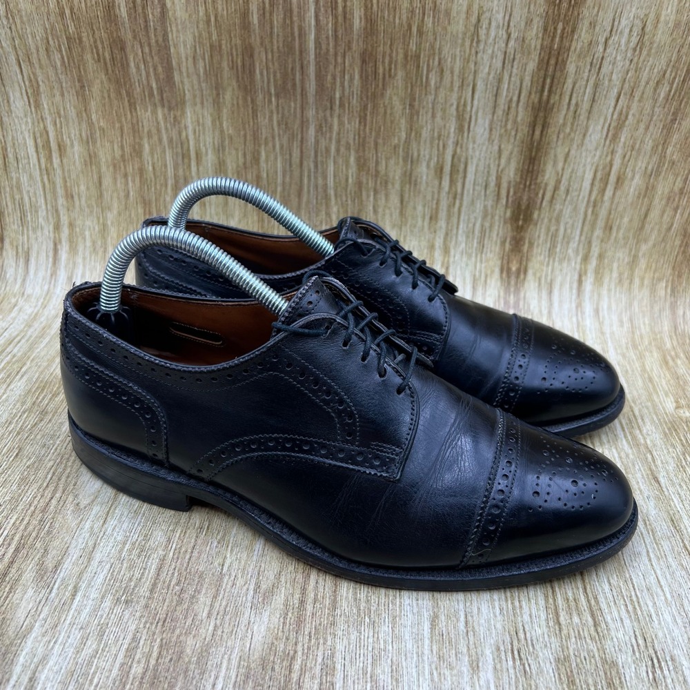 Allen Edmonds Sanford Derby Men's Size 7.5 E Black Leather Brogue Cap Toe 5207
